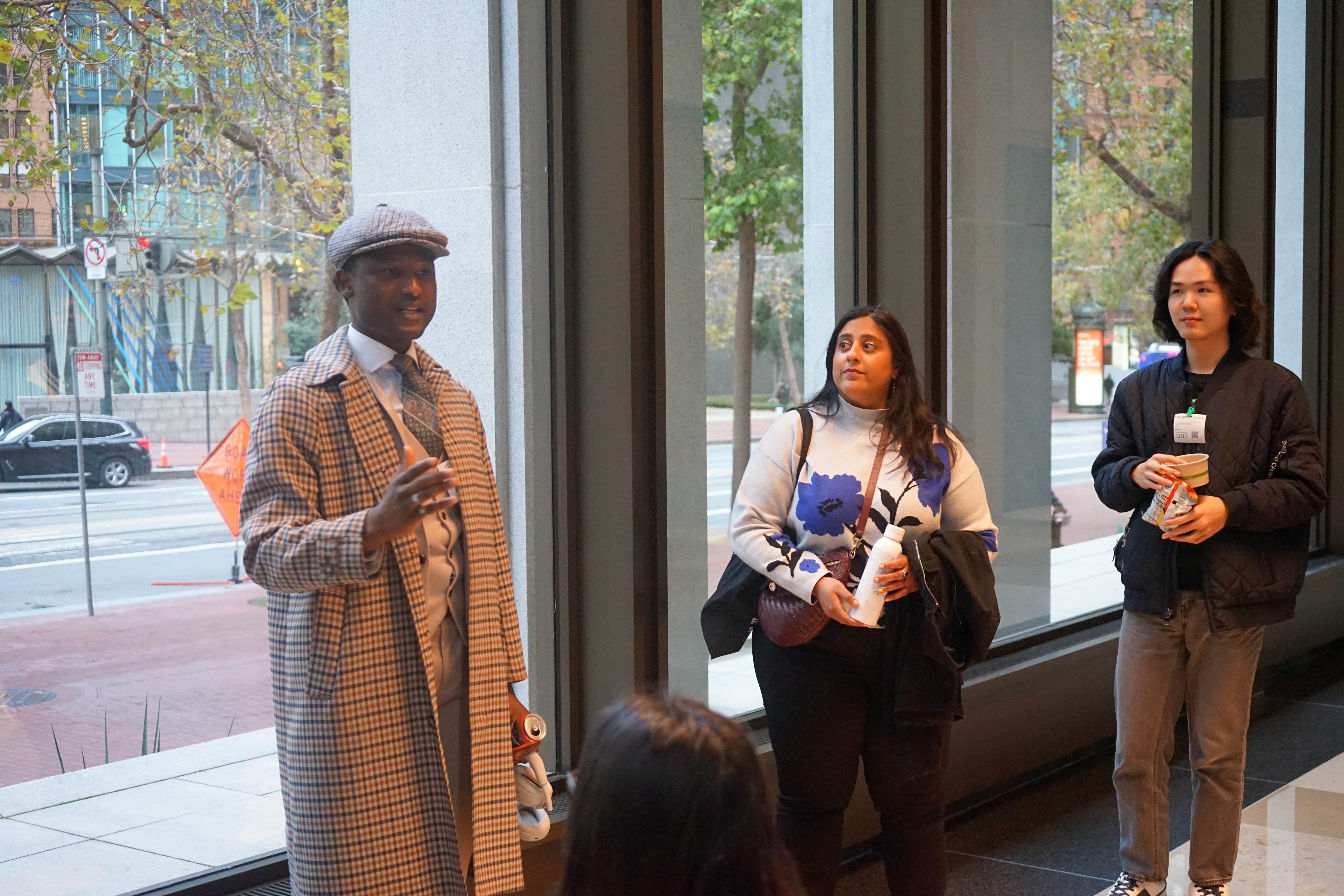 Group coaching session at company visit